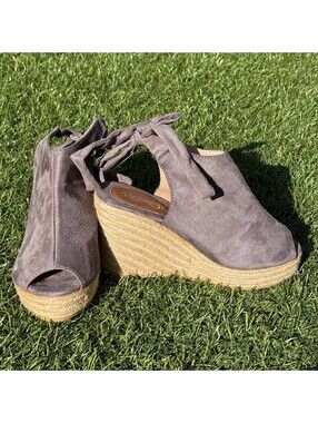 Refresh Emery Espadrille Wedge Sandals Grey